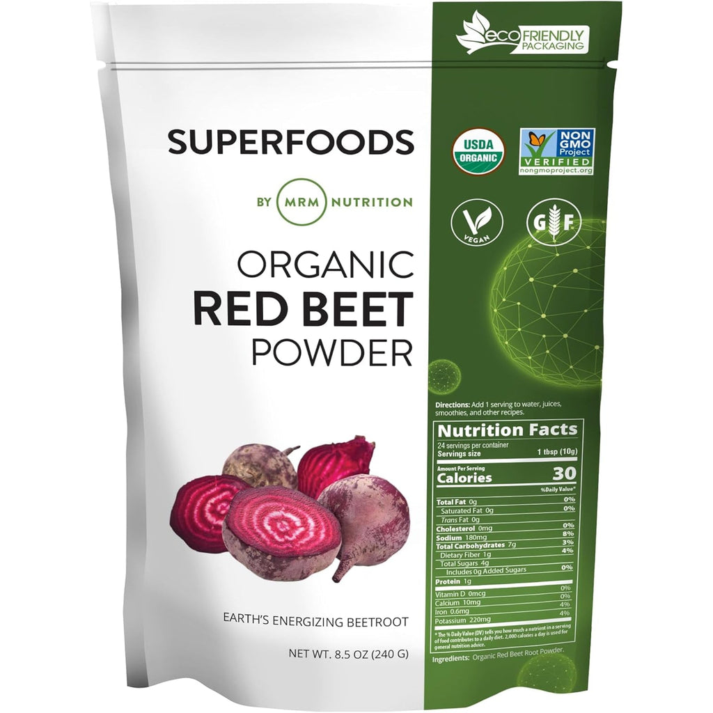 MRM Organic Red Beet Powder - USDA Organic Red Beet Root Powder Superfood with Antioxidants and Nutrients, Heart Health & Energy Support for Women & Men, Vegan & Gluten-Free - 24 Servings