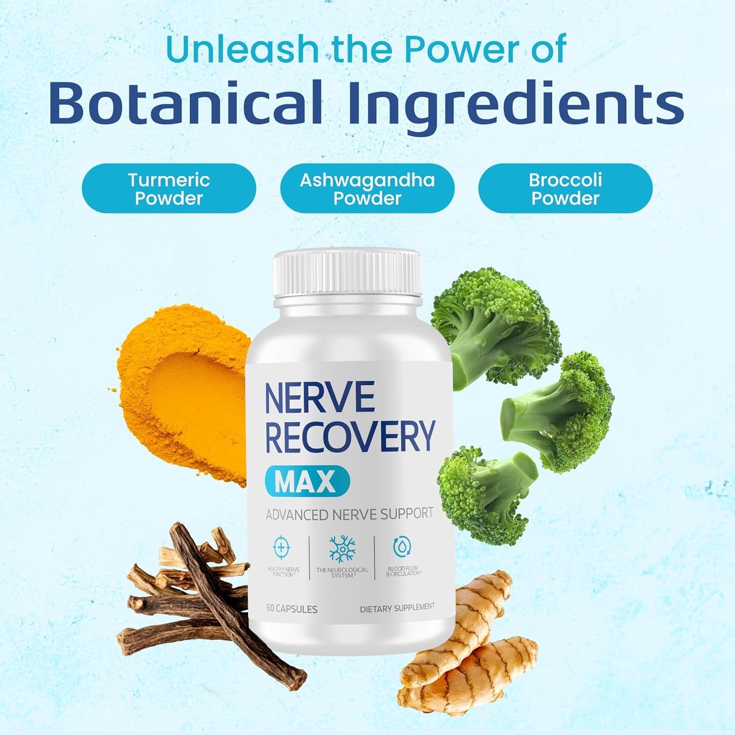 Non-Gmo Advanced Nerve Support Supplement with Vitamin D3 and Alpha Lipoic Acid for Nerve Protection and Restoration - Made in the USA - 30-Day Supply, 1 Bottle