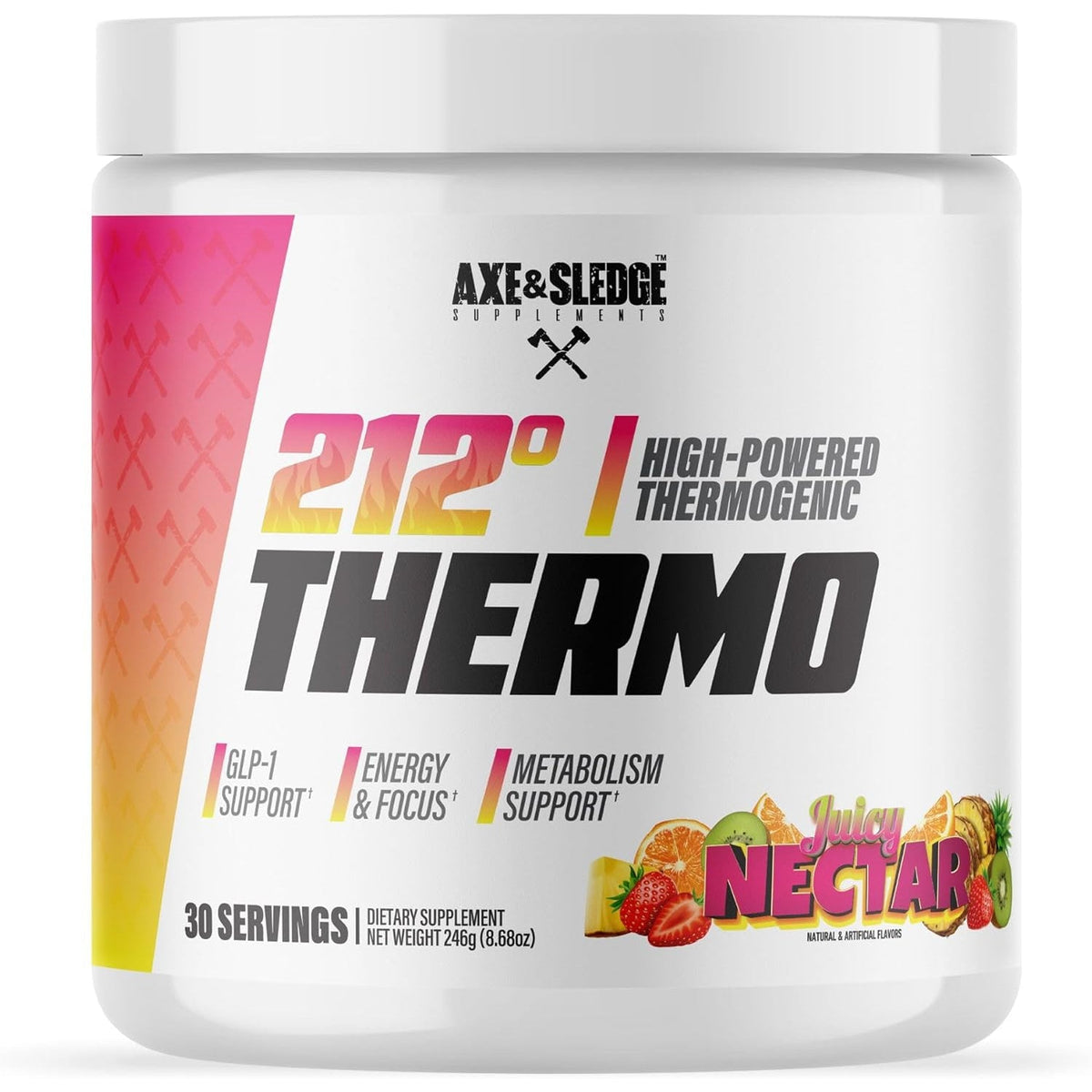 Axe & Sledge 212º Thermo Weight Management Powder | 200Mg Caffeine | Energy, Focus, & Appetite Control | Advanced Metabolism Booster | Men & Women | 30 Servings, Juicy Nectar