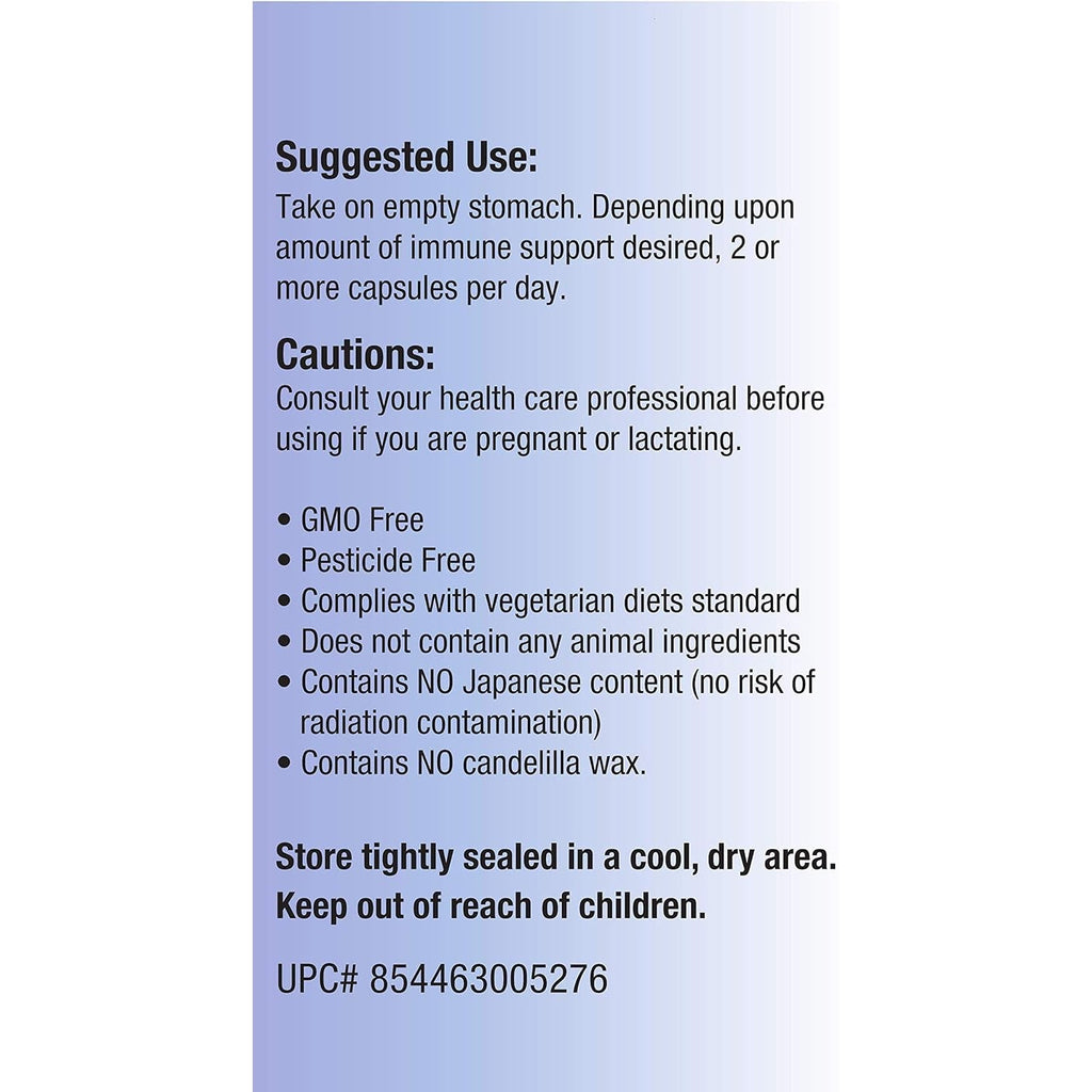 Active Hexose Correlated Compound Natural Immune Support Mushroom Extract Blend 120Ct Support for Viral, NK Cell & Immune Boost, Compare to AHCC