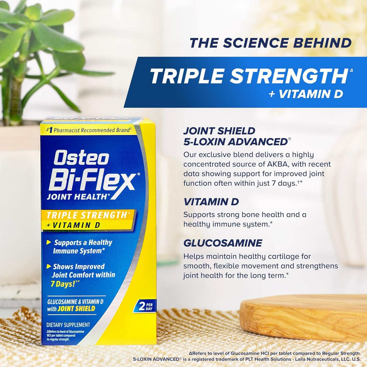 Osteo Bi-Flex Triple Strength Glucosamine Chondroitin Supplement with Vitamin D, Improve Joint Function, Support Bone Health, 120 Coated Tablets