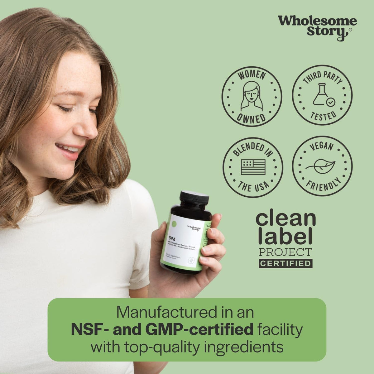 DIM Supplement Women | DIM SGS | Pomegranate, Broccoli and Black Pepper Blend | Estrogen & Hormone Balance for Women | Cell and Tissue Health | 60-Day Supply | Clean Label Project Certified