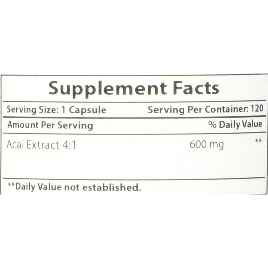 #1 Acai Berry 600Mg per Serving by Best Naturals -- 100% Pure High Potency -- Supports Fat Metabolism -- Manufactured in a USA Based GMP Certified Facility and Third Party Tested for Purity. Guaranteed!! (120 Caps)