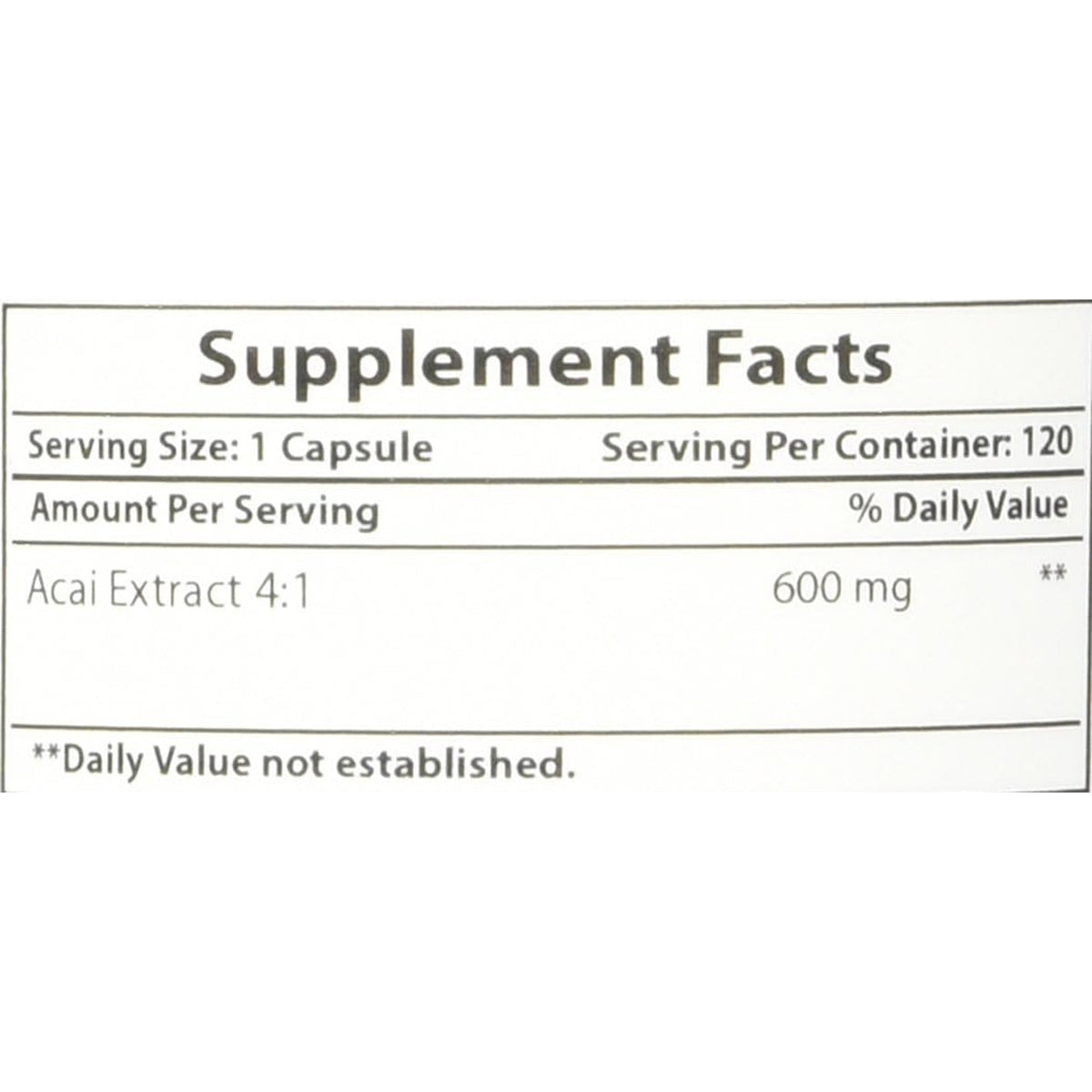 #1 Acai Berry 600Mg per Serving by Best Naturals -- 100% Pure High Potency -- Supports Fat Metabolism -- Manufactured in a USA Based GMP Certified Facility and Third Party Tested for Purity. Guaranteed!! (120 Caps)