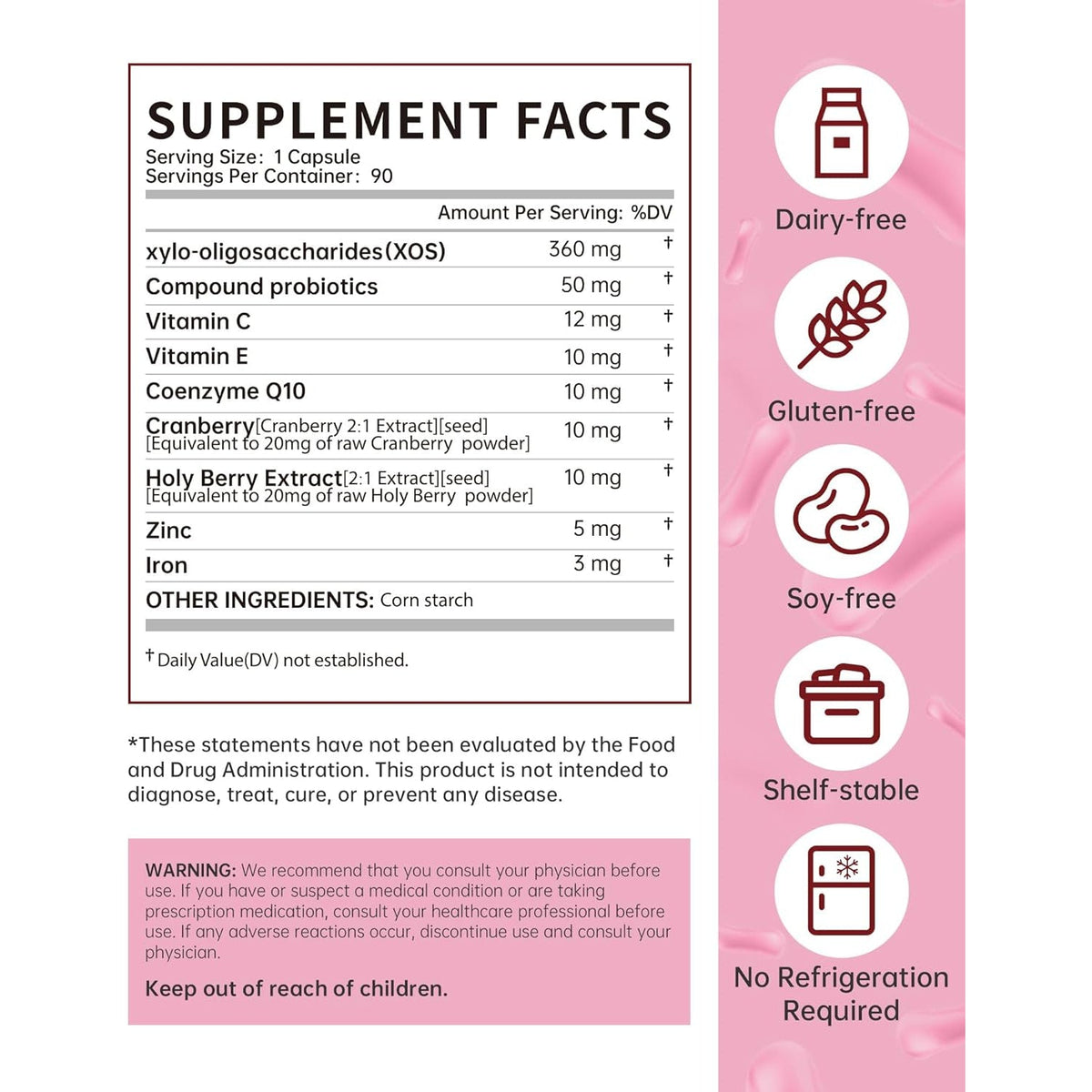 ANYTALK Vaginal Probiotics for Women Ph Balance with Lactobacillus Probiotic Blend to Promote Healthy Vaginal Odor,Vaginal Flora - Women'S Vaginal Health Probiotic 90 Count