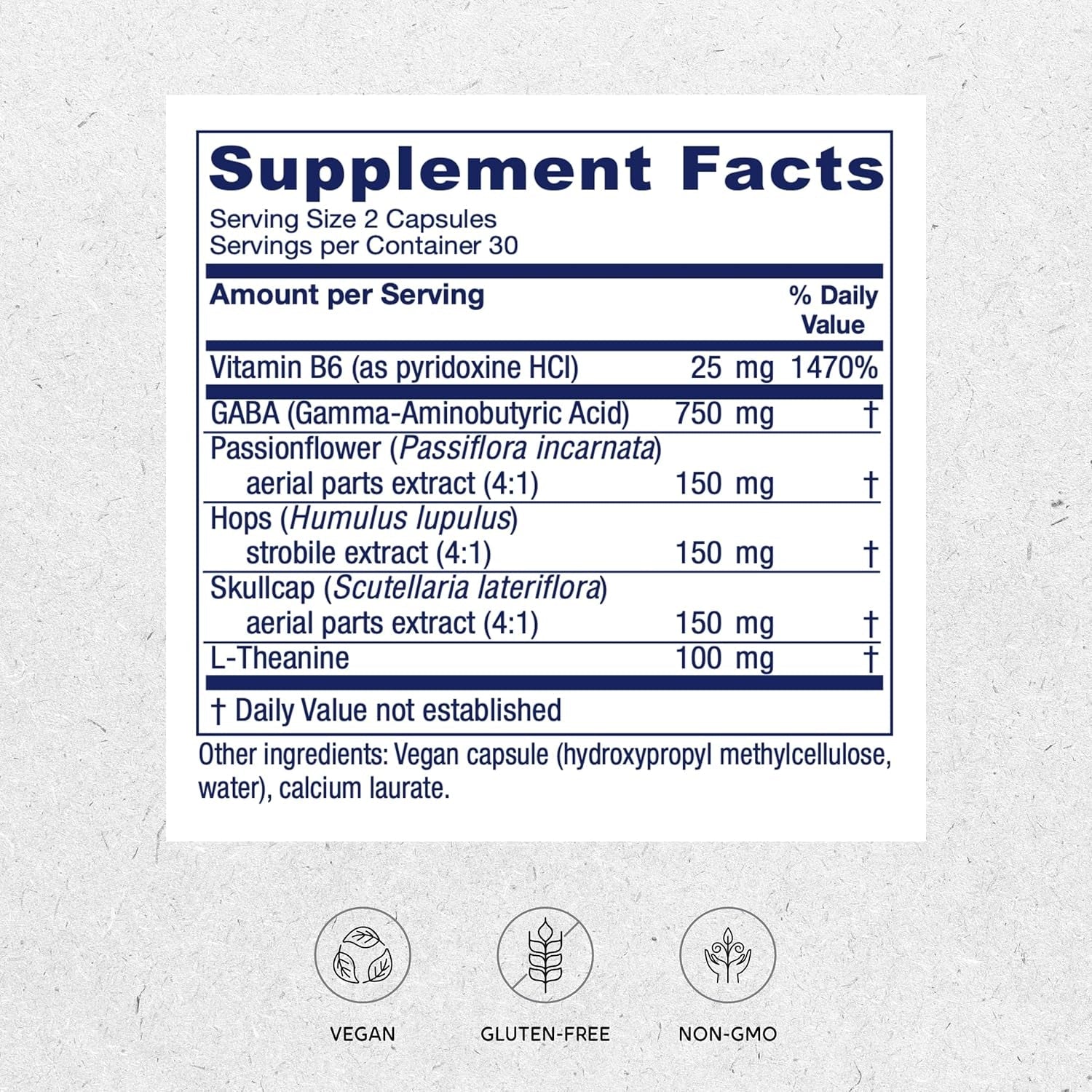 Vitanica, GABA Ease, Calming Support, Vegan, 60 Capsules