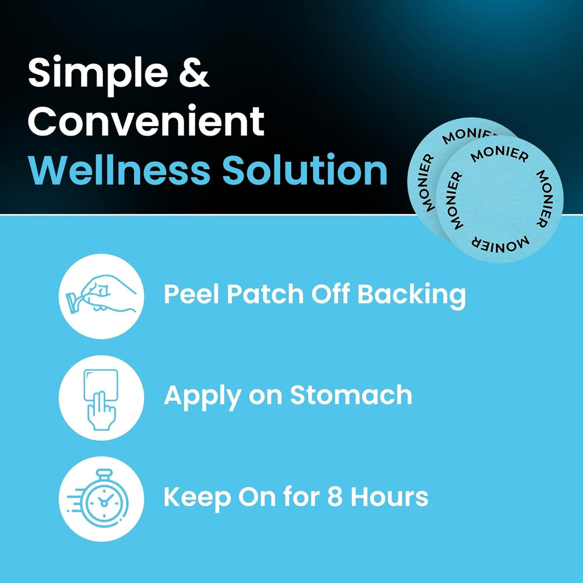 MONIER Unpuff Patches | with Dandelion & Ginger | Bloating, Water Retention & Digestion | 60 Days Supply