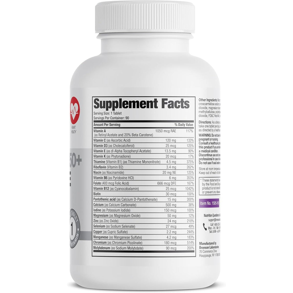 Bronson ONE Daily Women’S 50+ Complete Multivitamin Multimineral, 90 Tablets