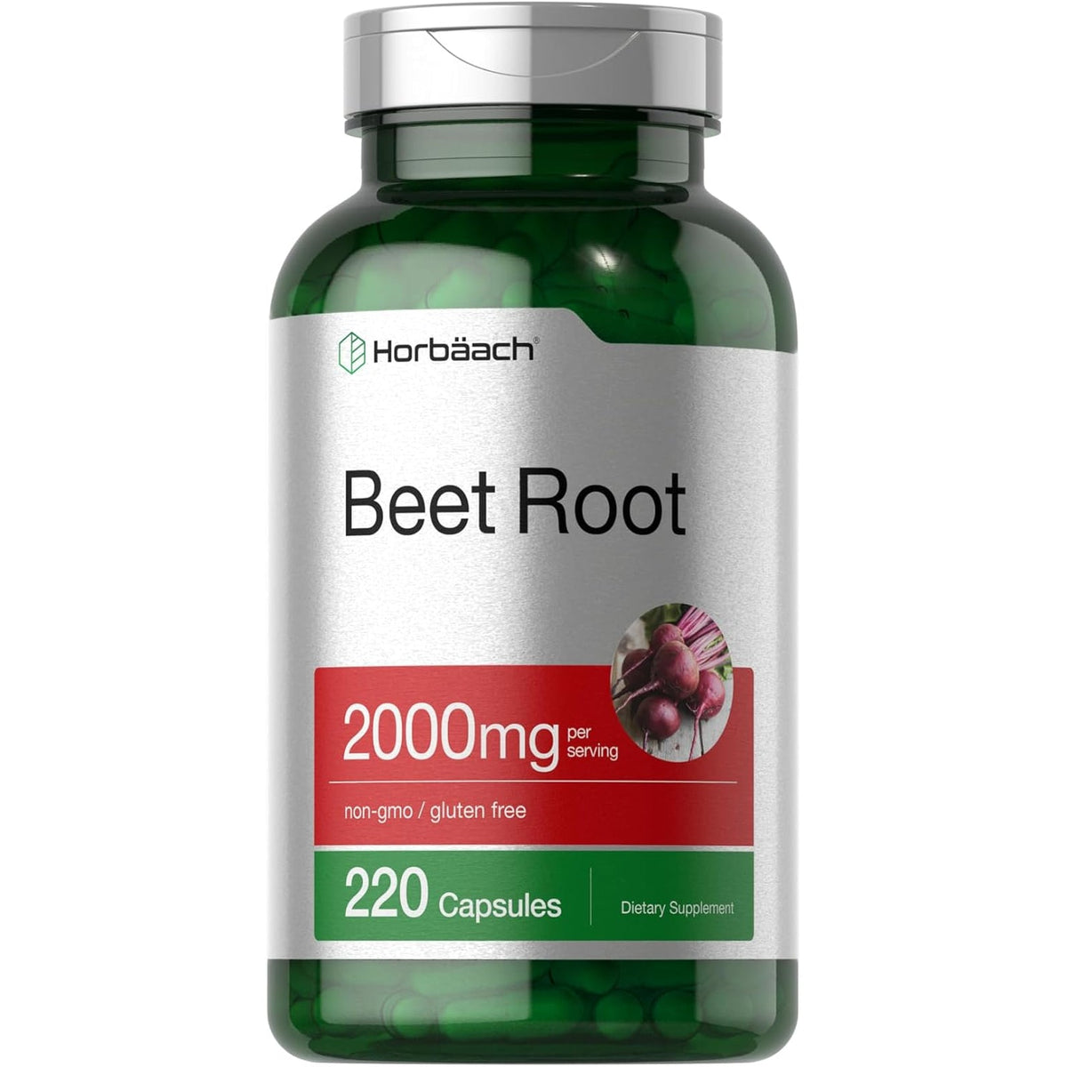 Horbäach Beet Root Powder Capsules | 220 Pills | Herbal Extract | Non-Gmo, Gluten Free Supplement