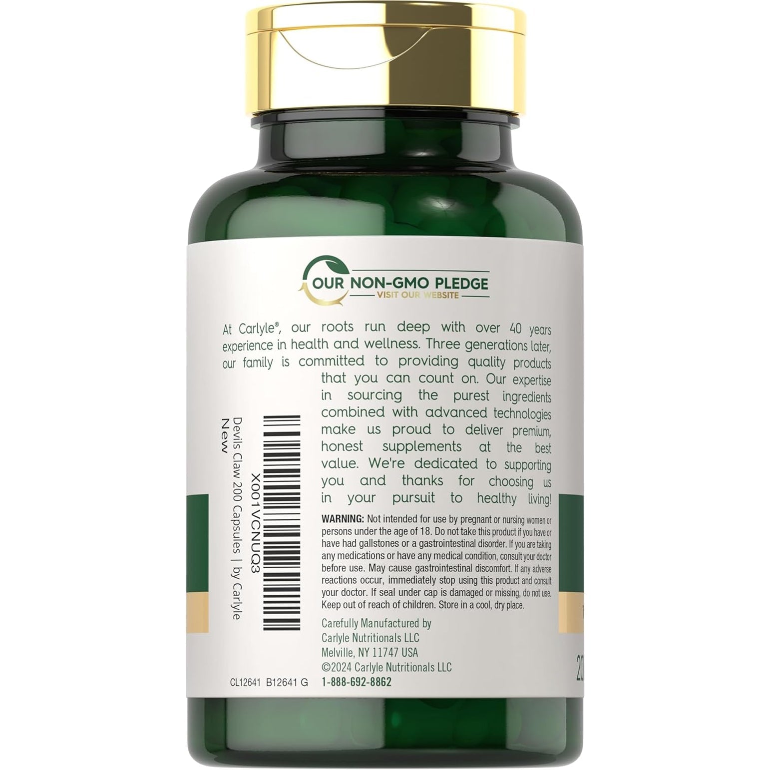 Carlyle Devils Claw Herbal Supplement | 200 Capsules | Non-Gmo & Gluten Free Formula