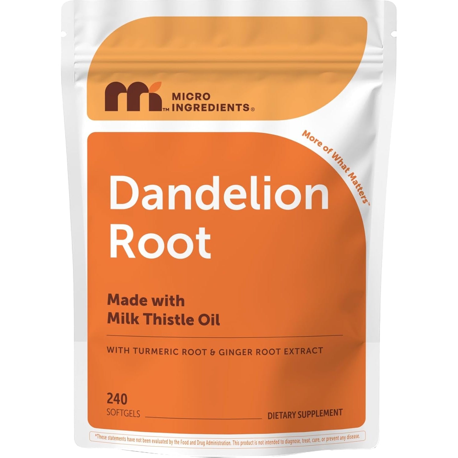 Micro Ingredients Dandelion Root Extract (Taraxacum Officinale) 1,000Mg per Serving, 240 Softgels | 3-In-1 Herbal Blend with Turmeric & Ginger Extract | Made with Milk Thistle Oil | Non-Gmo