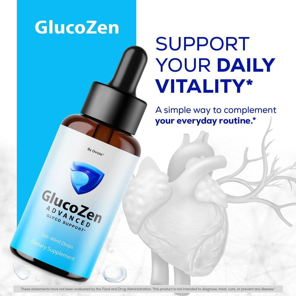 Glucozen Drops - Official Glucozen Oral Liquid Drops Advanced Premium Formula Maximum Strength, All Natural Ingredients Vitamins for Overall Health & Wellness, 1 Bottle for 1 Month