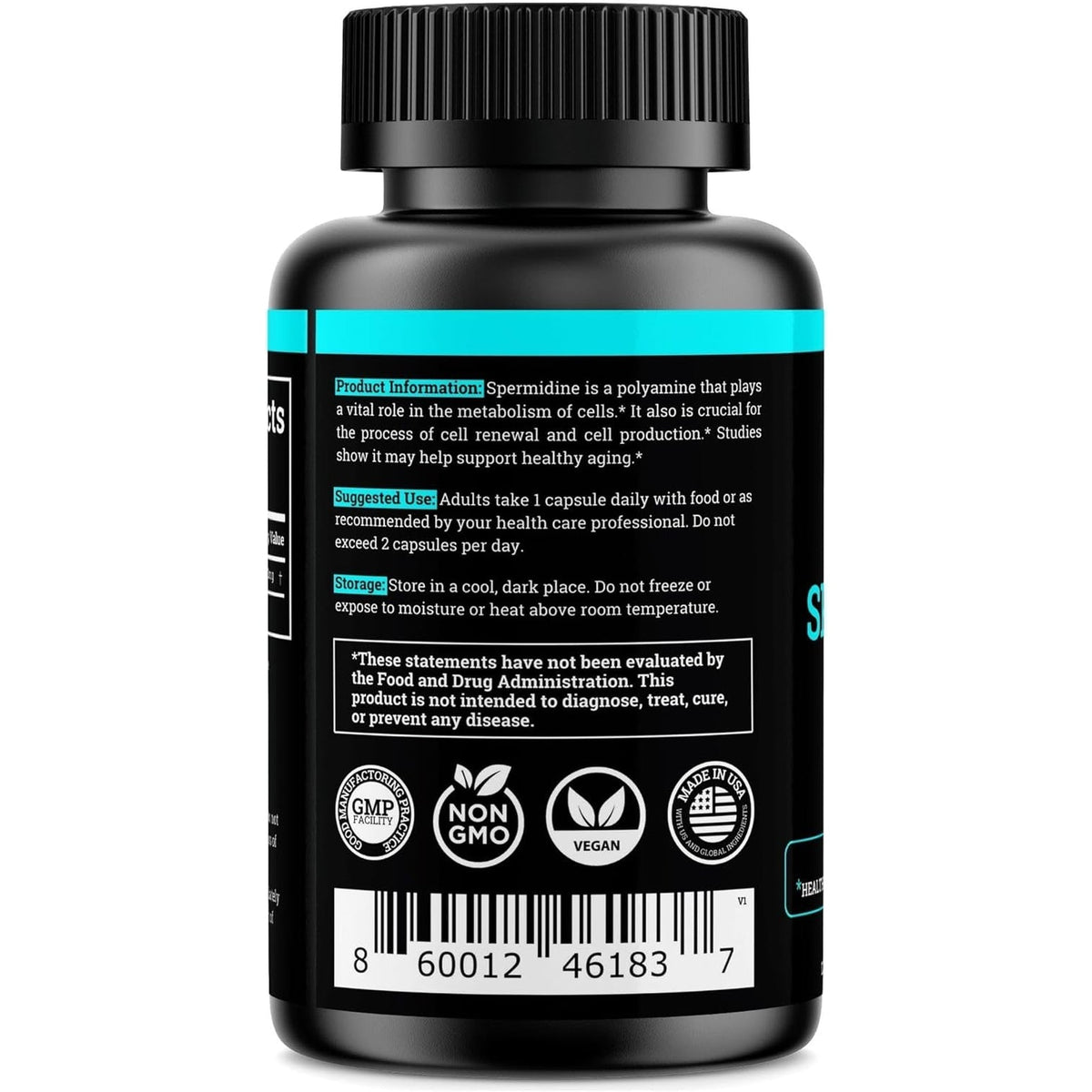 Spermidine Supplement (1440Mg of 99% Pure Spermidine Supplements for Women & Men) 4 Months Supply (100X More Potent than Wheat Germ Extract) 12MGS per Serving for Cellular Health, Anti-Aging & Energy