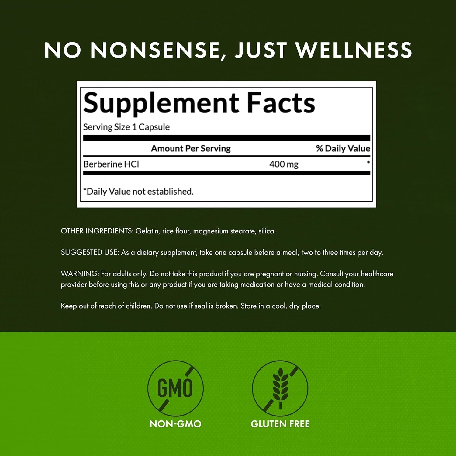 Swanson Berberine Hcl Cardiovascular and Metabolic Health Supplement for Health-Conscious Adults - Non-Gmo, Vegan, Gluten-Free (60 Vegan Capsules, 400 Mg Each)