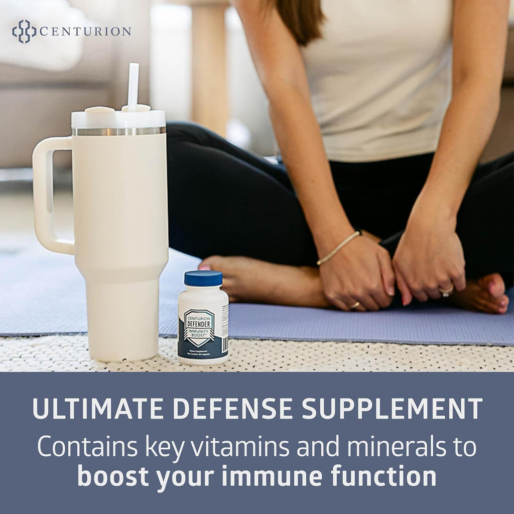 Centurion Labs Defender Immunity Boost, 5-In-1 Powerful Blend of Quercetin, Zinc, Vitamin D, Vitamin C, Copper to Help Support Overall Health, 60 Caps