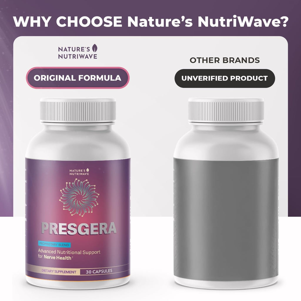 Presgera Capsules – Natural Daily Supplement with Magnesium Glycinate, Turmeric, Alpha Lipoic Acid & More – Made in USA, Non-Gmo, Easy-To-Take – 30 Capsules, 1 Month Supply