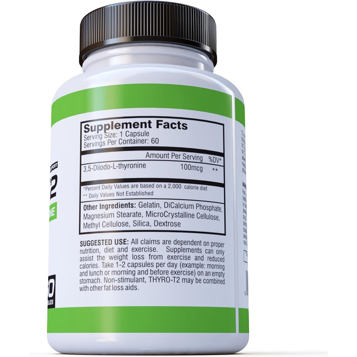 Thyro-T2 Thyroid Hormone Fat Burner Supplement - Boost Metabolism and Lose Weight (60 Capsules - 1 Month Supply)