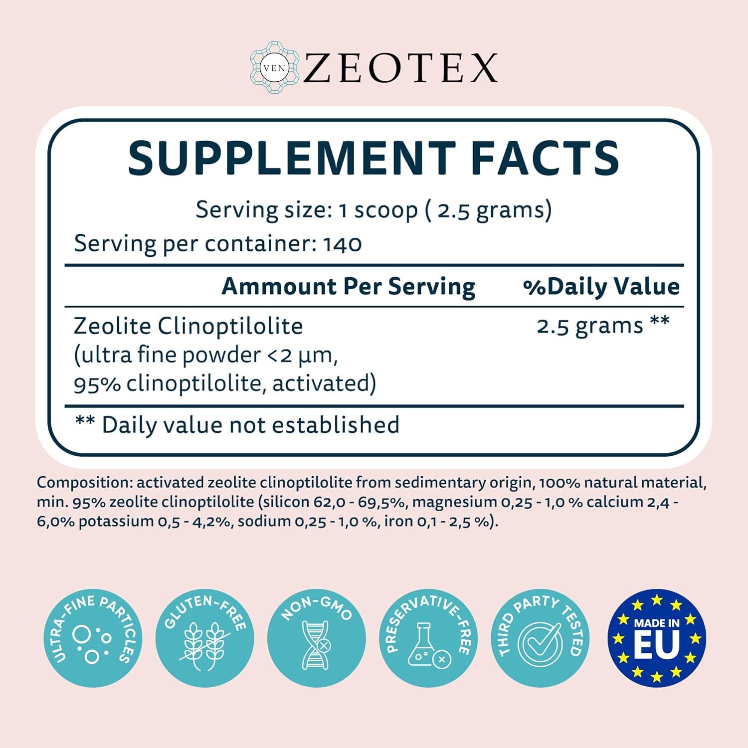 350G Zeolite Detox Powder – Clinoptilolite Supplement for Full Body Cleanse, Gut Health, Energy, Immune & Ph Support | Natural Mineral