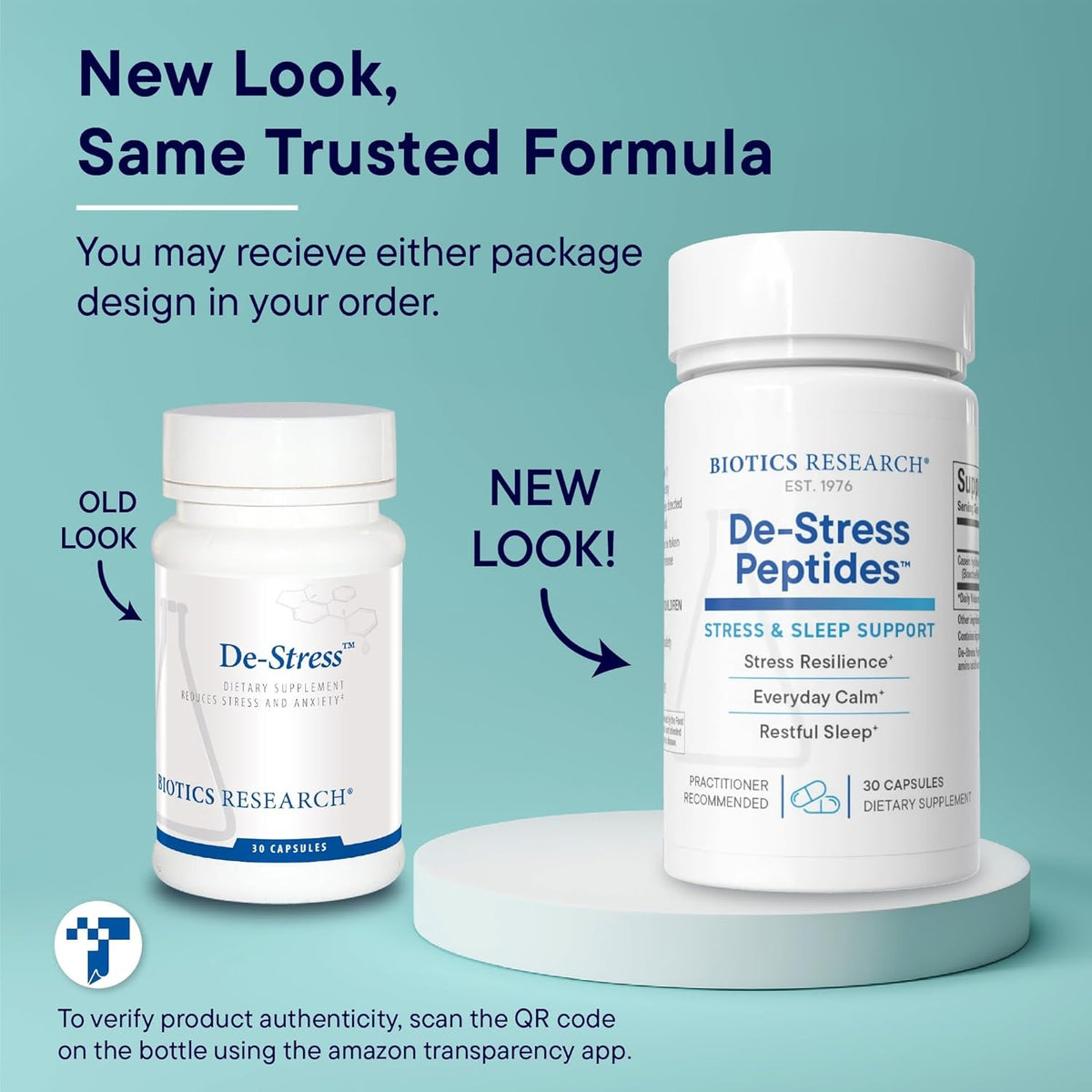 BIOTICS RESEARCH De-Stress Patented Nutrient Designed to Support Calmness, Healthy Sleep Habits, All-Natural Supports Mental Wellness & Calm. 30 Capsules