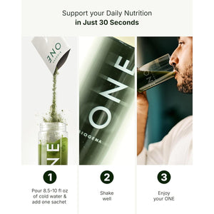 BIOGENA ONE All-In-One Super Greens Powder - 30 Travel Packs + Shaker - Supports Energy Metabolism & Immune Function**- 99 Nutrients with Probiotics, Vitamins & Coq10 - No Added Sugar - Apple-Kiwi