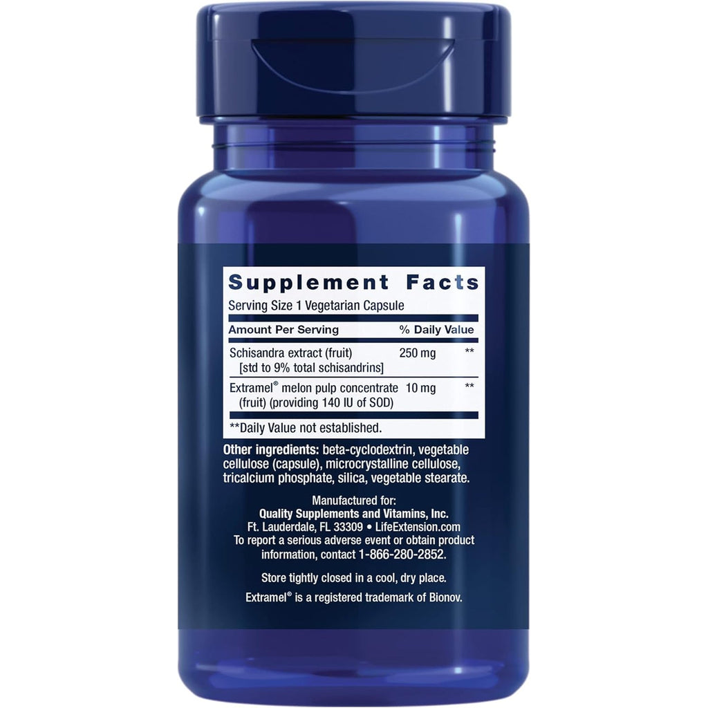 Life Extension Liver Efficiency Formula, Supports Healthy Liver Function at the Cellular Level and Optimal Levels of Antioxidants in Metabolism, Gluten-Free, Non-Gmo, Vegetarian, 30 Capsules
