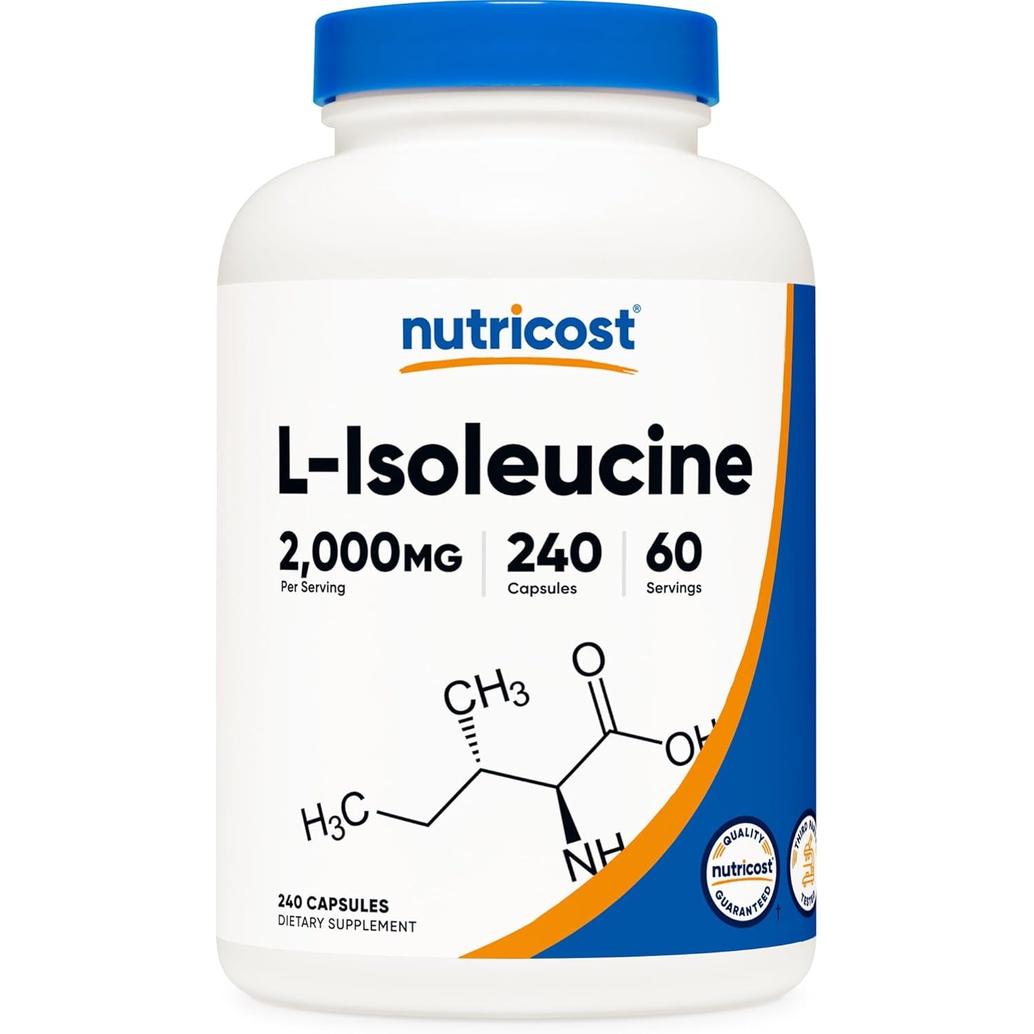 Nutricost L-Isoleucine 2000Mg per Serving, 240 Capsules (60 Servings)