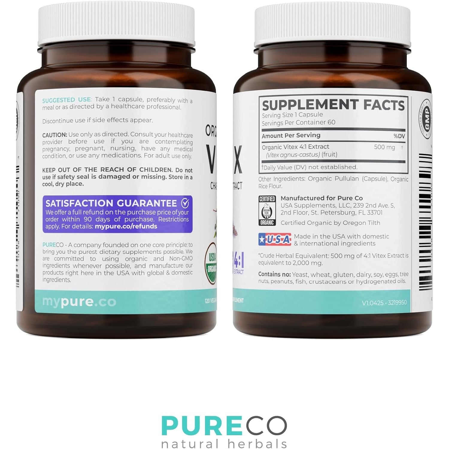Organic Vitex Chasteberry Supplement for Women - High Strength Chaste Tree Berry Extract Supports Hormone Balance for Women from PMS to Menopause - Filler Free Vegan & Non-Gmo (2 Month Supply)