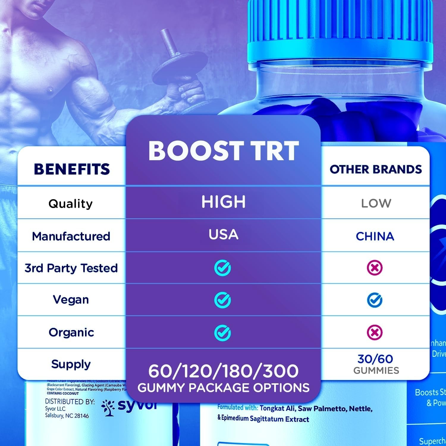 Boost TRT Gummies for Men, Official Boost TRT Male Performance Gummys with Natural Ingredients, Advanced Boosttrt Men'S Gummy Supplement with Maximum Strength Premium Vitamins (60 Gummies)