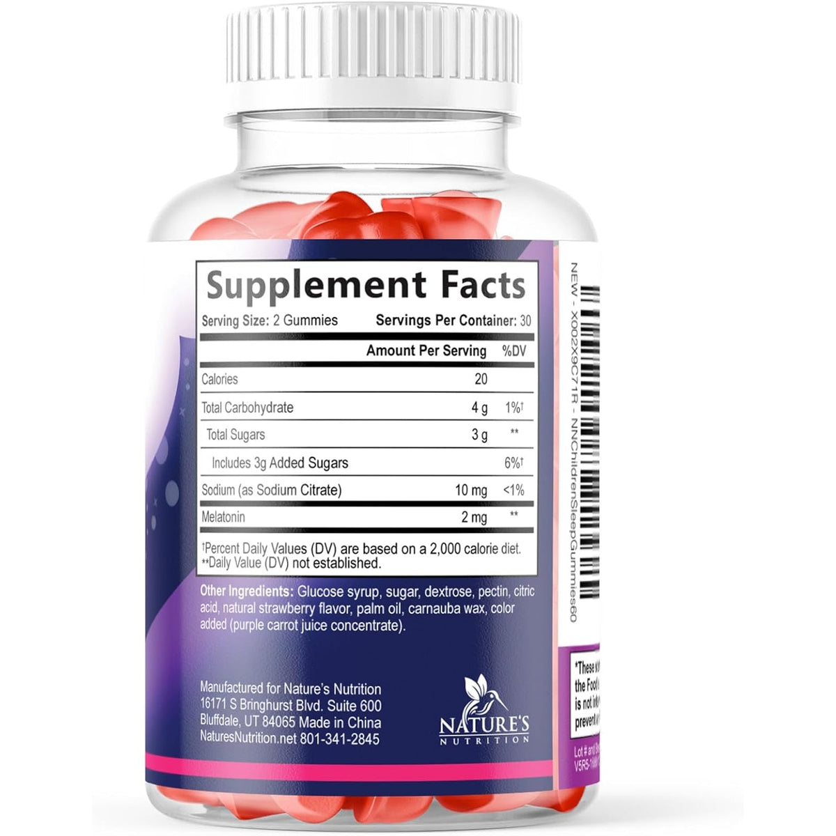 Kids Melatonin Gummies - 2Mg Melatonin per Serving - Children'S Melatonin Gummy for Restful Sleep - Best Children'S Chewable Sleep Supplement - Vegan, Non-Gmo, Natural Berry Flavor - 60 Gummies