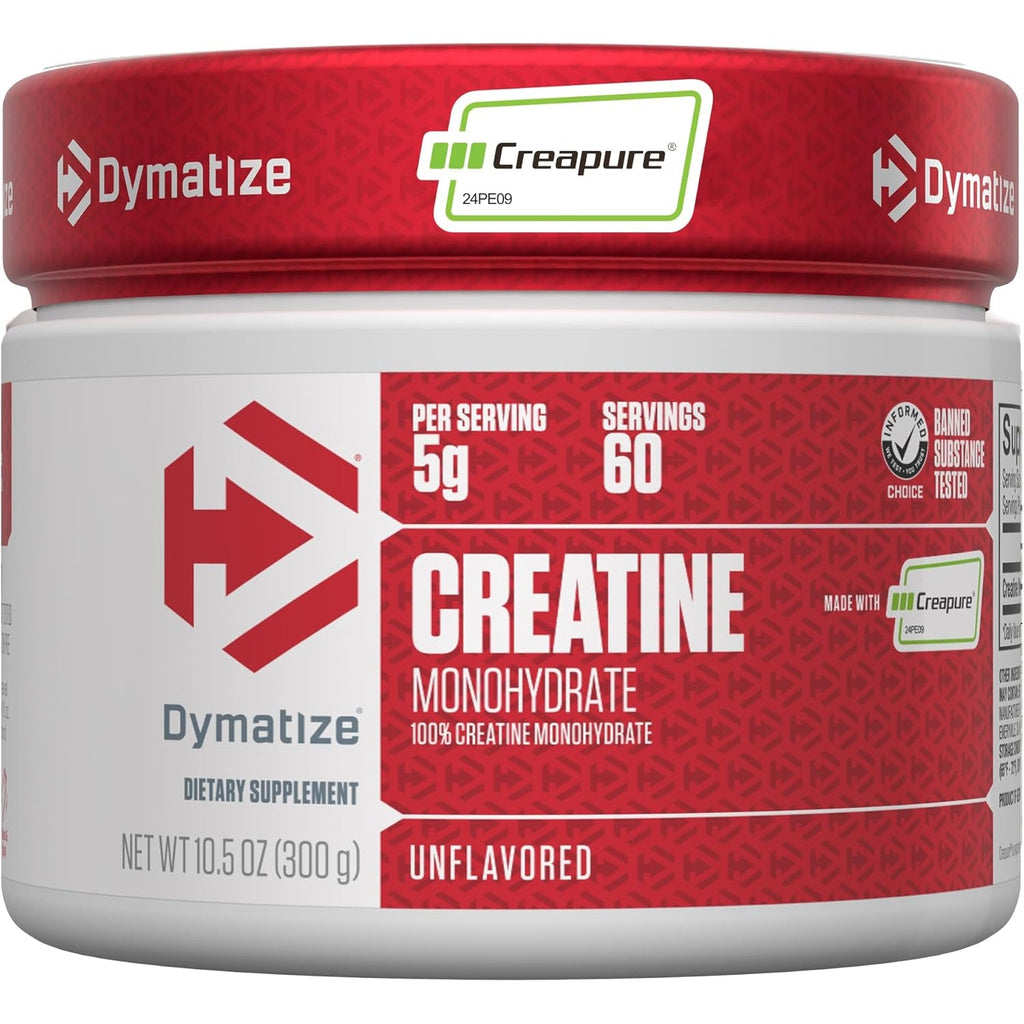 Dymatize Creatine Monohydrate Powder with CREAPURE (Product of Germany), 5G per Serving, 60 Servings (300G), Creatine for Women and Men, Gluten Free