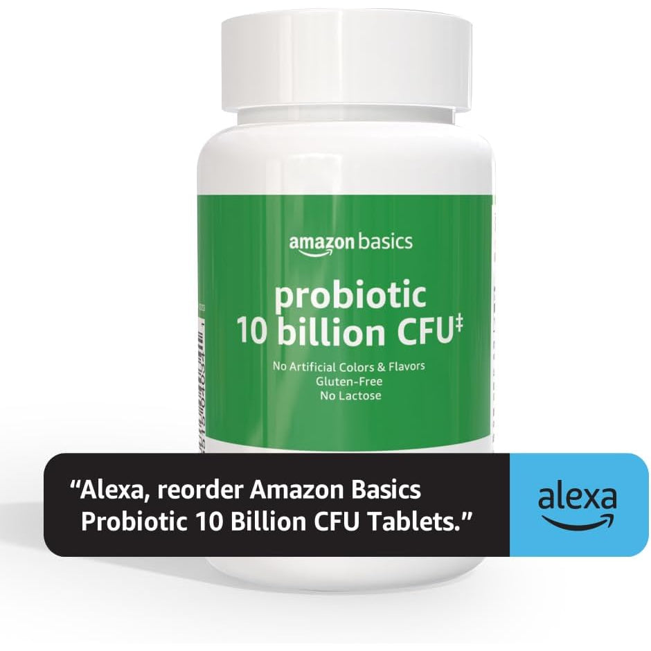 Amazon Basics Daily Probiotic, 10 Billion Active Cultures, Supporting Digestive and Intestinal Health, Capsule, 60 Count, Two Month Supply