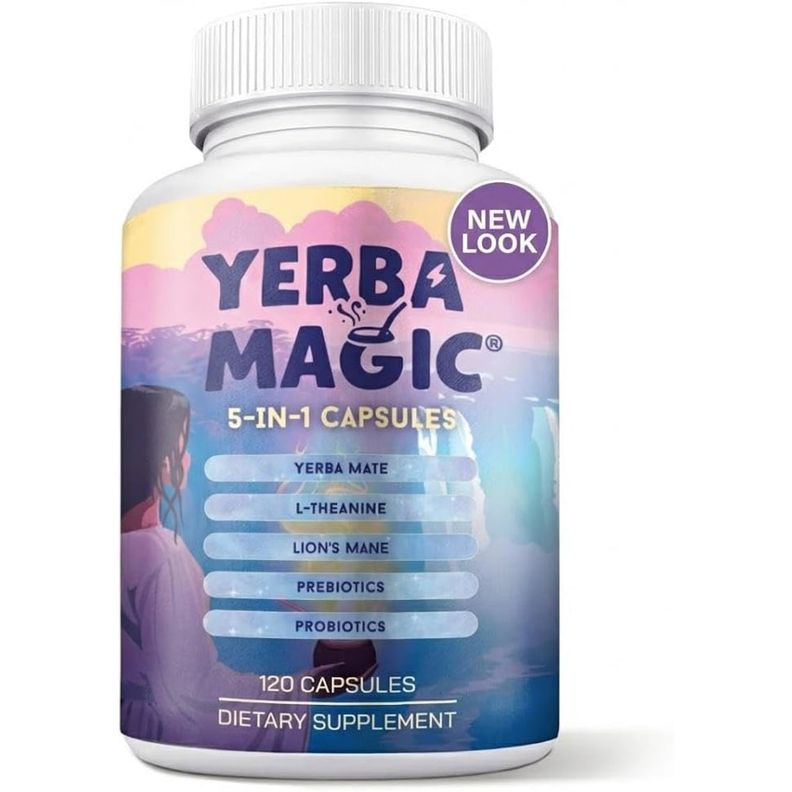 Brainista Yerba Magic 5-In-1 Capsules – Yerba Mate Energy + Lion’S Mane, L-Theanine, Prebiotics & Probiotics - Calm Focus, Gut Support & Clean Energy - 100Mg Natural Caffeine | 30 Servings