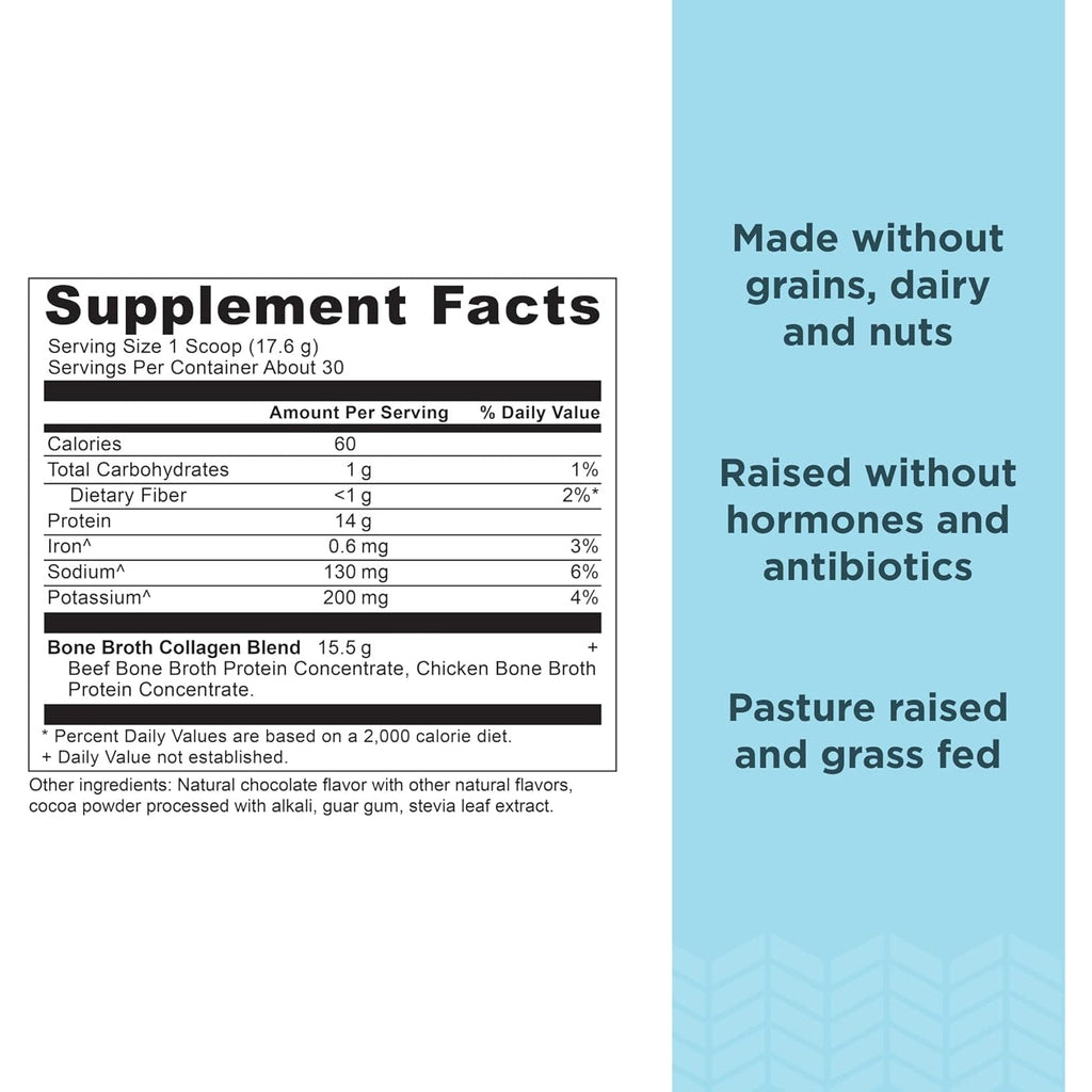 Ancient Nutrition Collagen Powder, Bone Broth Collagen, Chocolate, Hydrolyzed Multi Collagen Peptides, Supports Skin and Nails, Joint Supplement, 30 Servings, 18.6Oz
