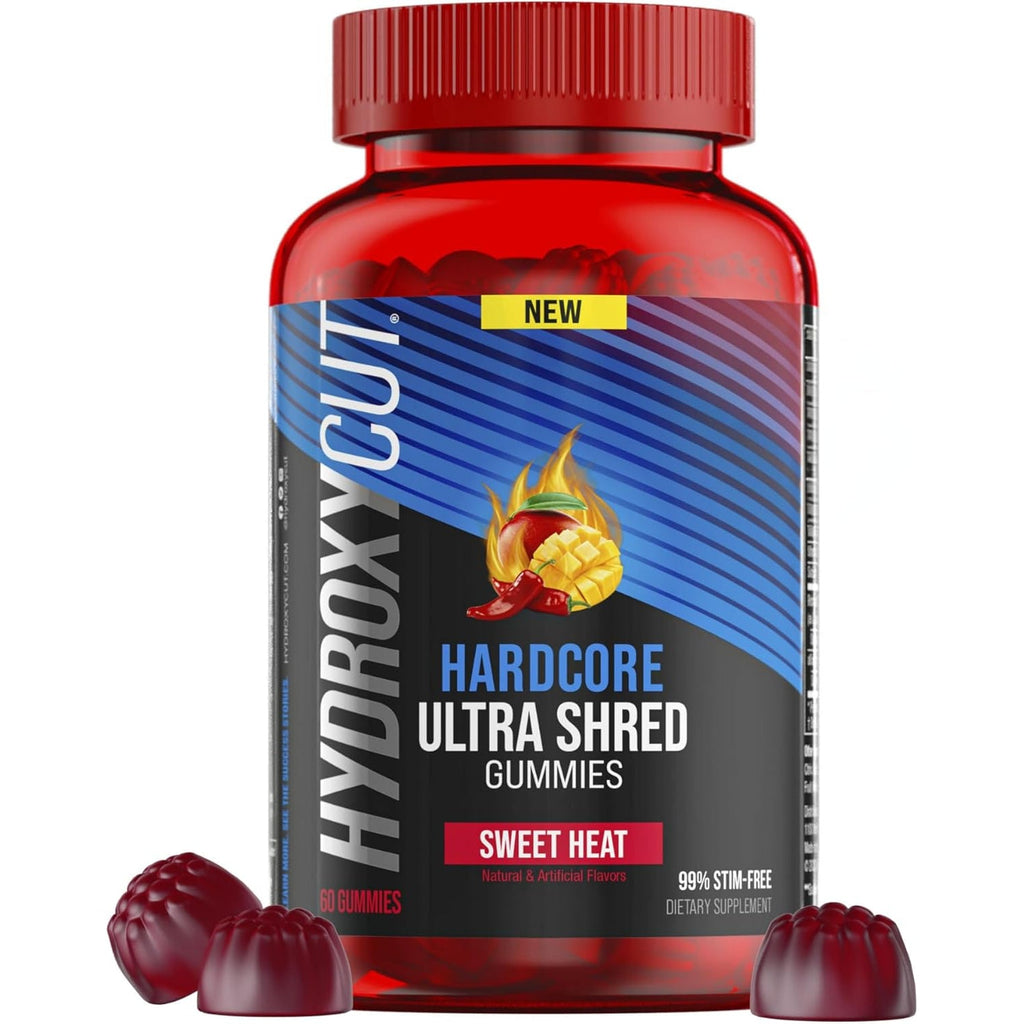 Hydroxycut Hardcore Ultra Shred Gummies, Sweet Heat - 99% Stimulant Free - Includes Capsaicin & B Vitamins - for Women & Men