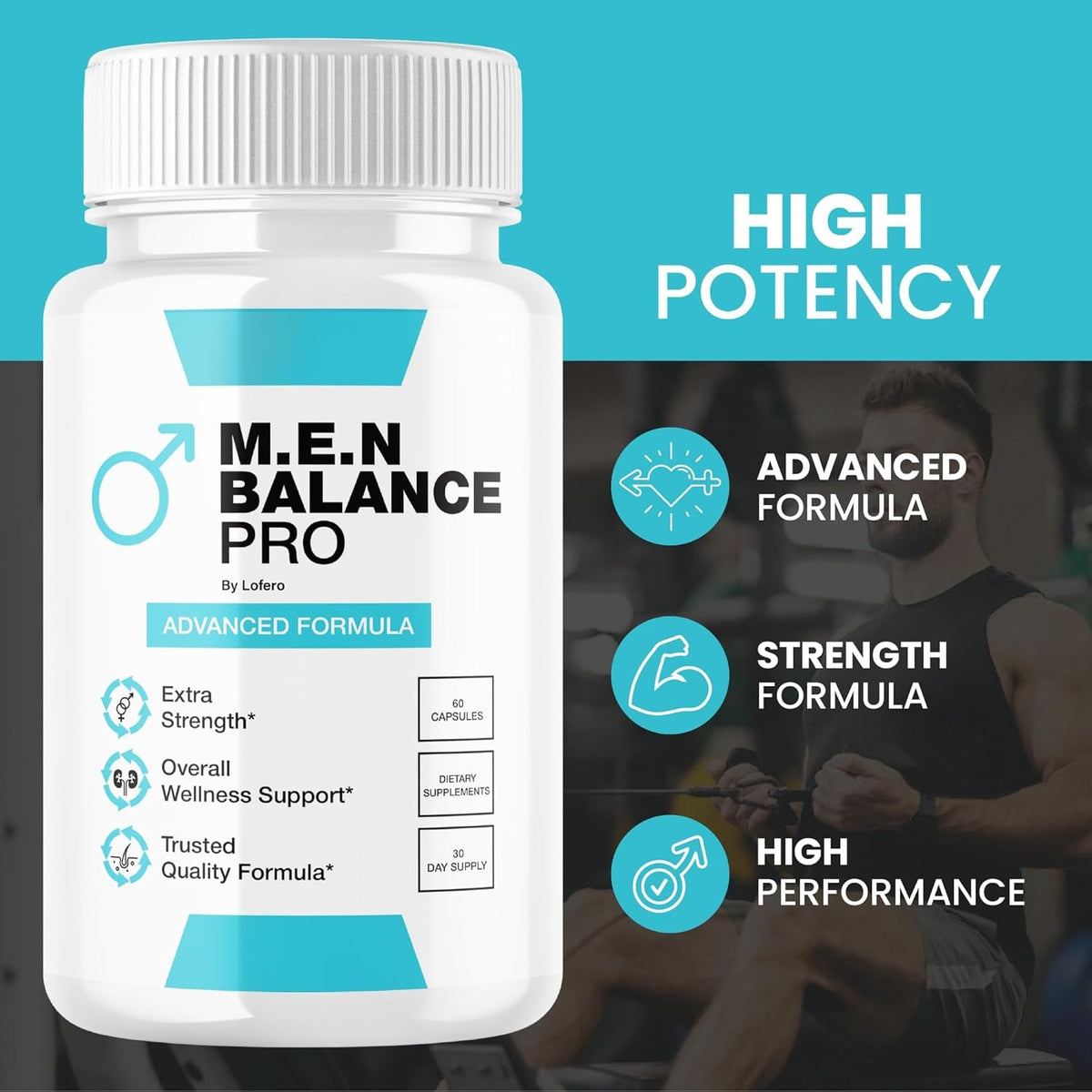 MEN Balance Pro Capsules, M.E.N Max Triple Action Formula Capsulas Pills Mens Multivitamins Premium Natural Advanced Maximum Strength Pastillas Health Wellness Supplement Support Reviews (60 Capsules)