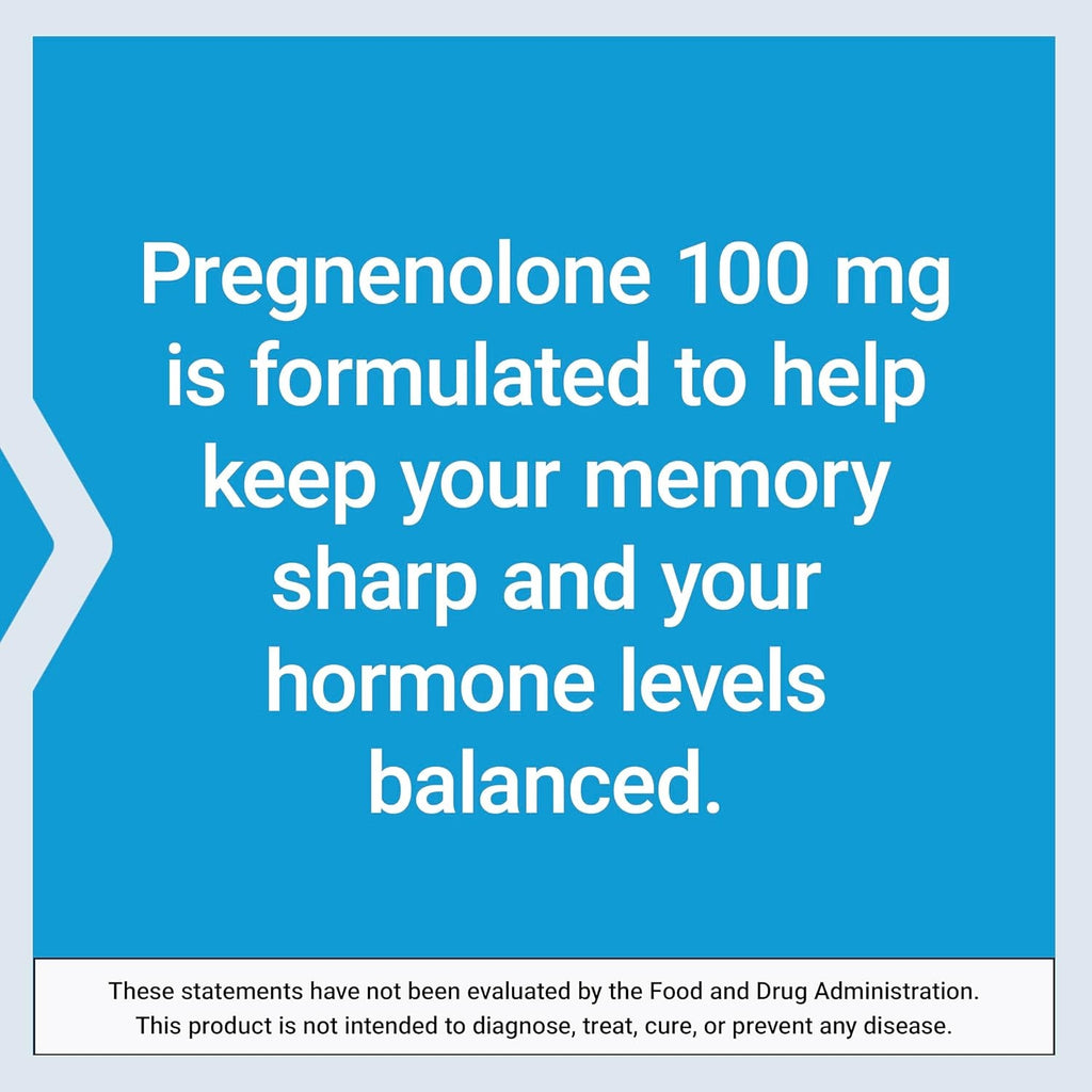 Life Extension Pregnenolone - Hormone Balance Supplement for Healthy Hormone Levels, 100 Mg - Hormone Balance, Memory, Focus, Cognitive Health - Gluten-Free, Non-Gmo, 100 Capsules