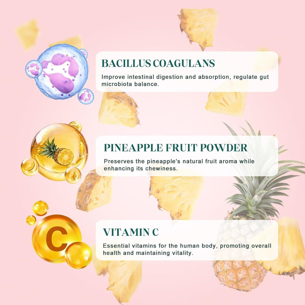 Premium Feminine Balance Gummies, Pineapple Vaginal Probiotics for Women, Ph Balance Feminine Gummies for Immune Support, Vegan & Gluten Free, 60 Count (30 Servings)