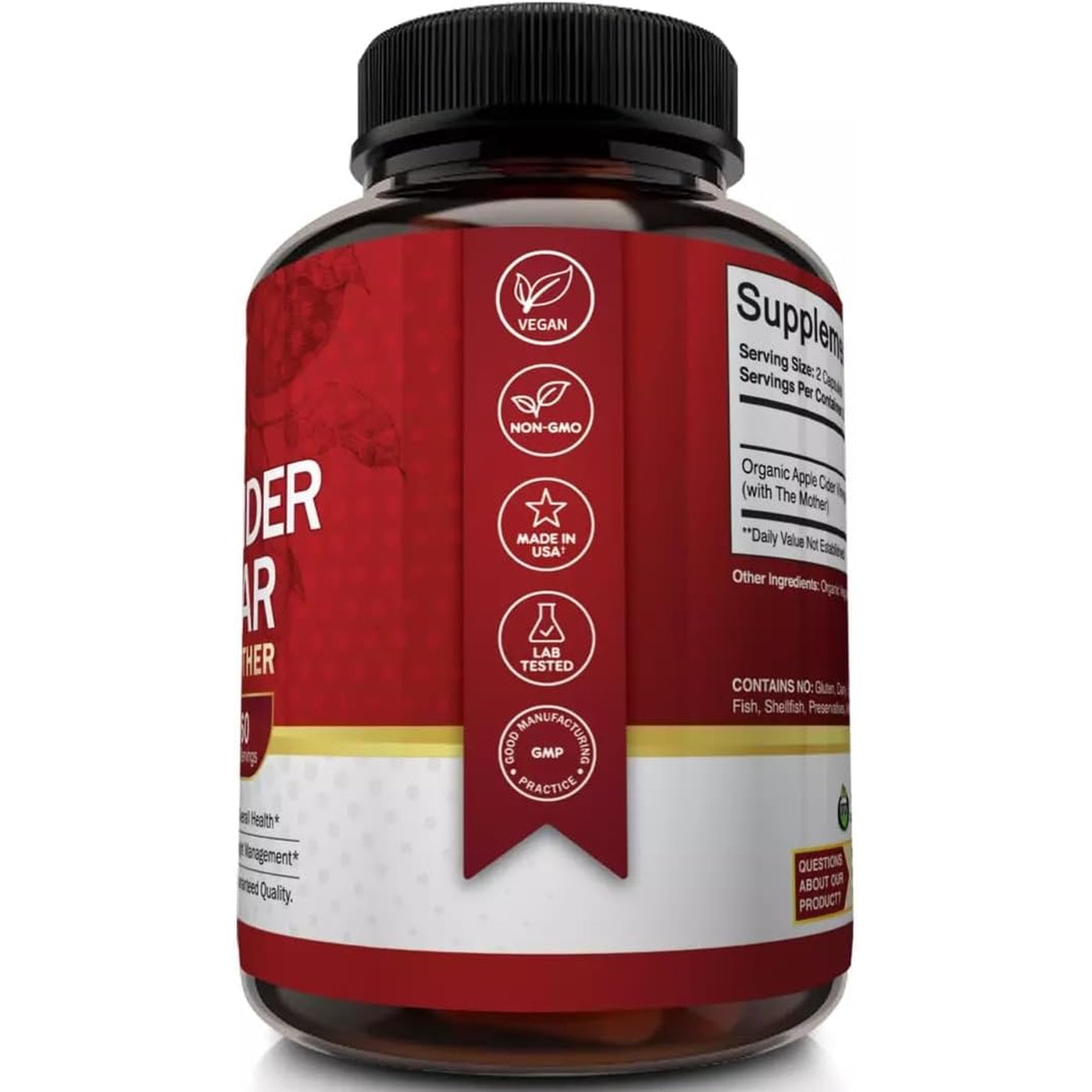 Apple Cider Vinegar Capsules with the Mother - 120 Vegan ACV Pills - Best Supplement for Healthy Weight Loss, Diet, Keto, Digestion, Detox, Immune - Powerful Cleanser & Appetite Suppressant Non-Gmo