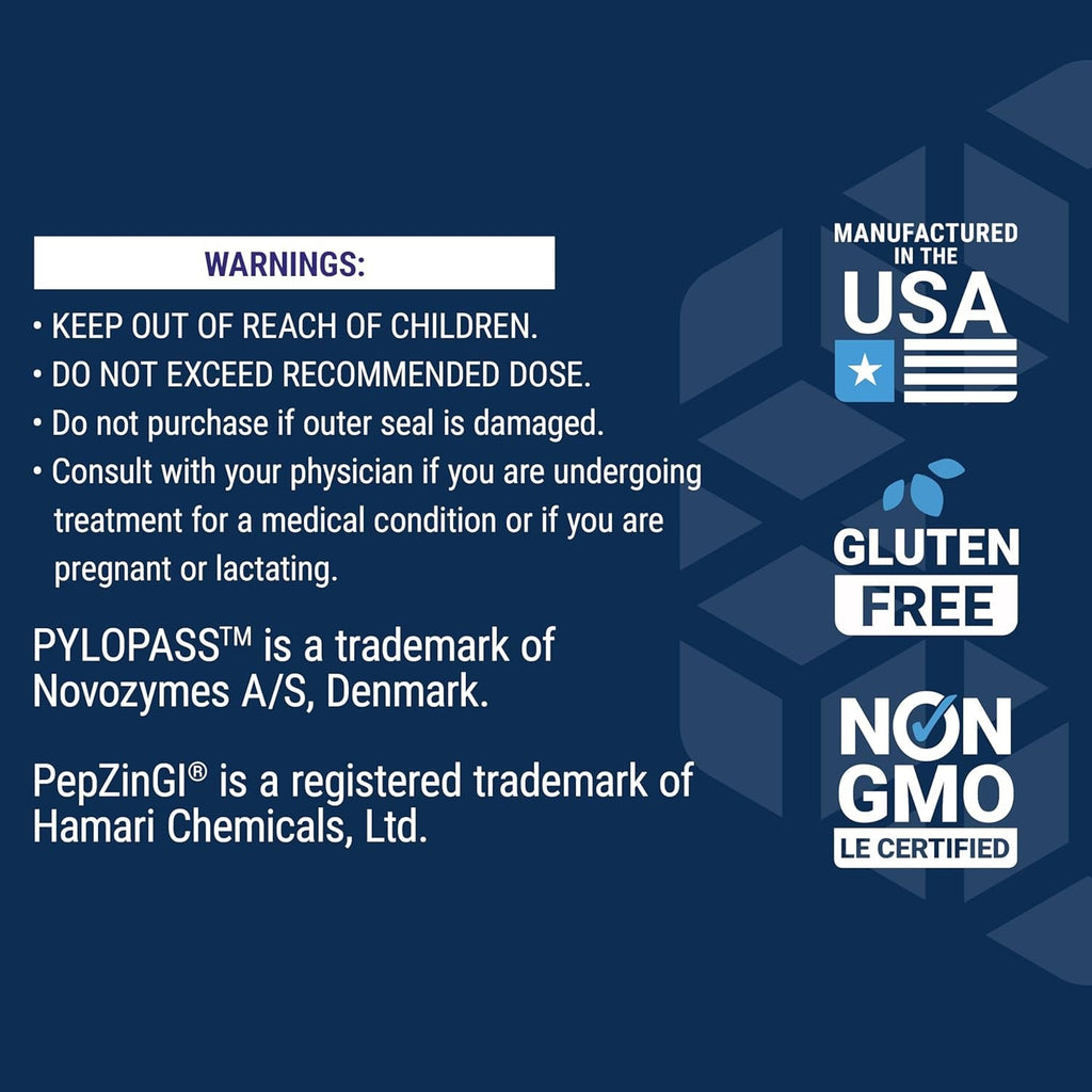 Life Extension Gastro-Ease™, Zinc L-Carnosine, Pylopass™ Lactobacillus Reuteri Probiotics, Digestion Supplement, Gut Health, Stomach Comfort, Gluten-Free, Non-Gmo, Vegetarian, 60 Capsules