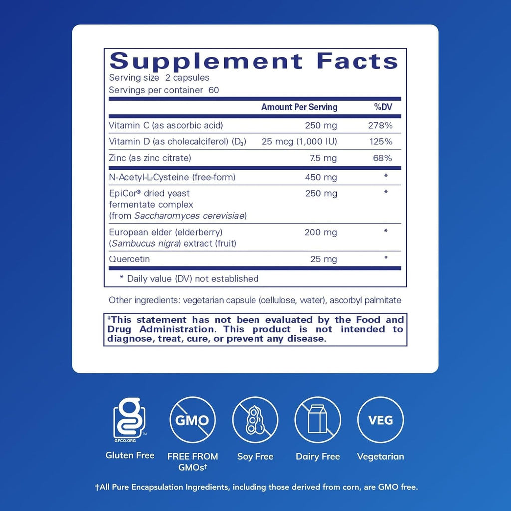 Pure Encapsulations Puredefense with NAC | Enhances First-Line Immune Defense and Upper Respiratory Health | 120 Capsules