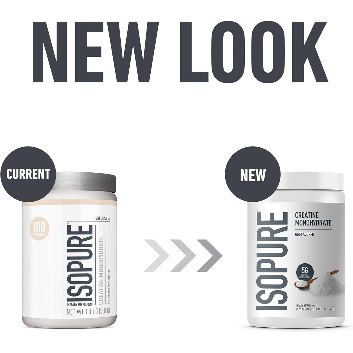 Isopure 100% Pure Creatine Monohydrate Powder, Sugar Free, Unflavored, 5G Creatine Monohydrate per Serving, 1.1 Lbs, 100 Servings (Packaging May Vary)