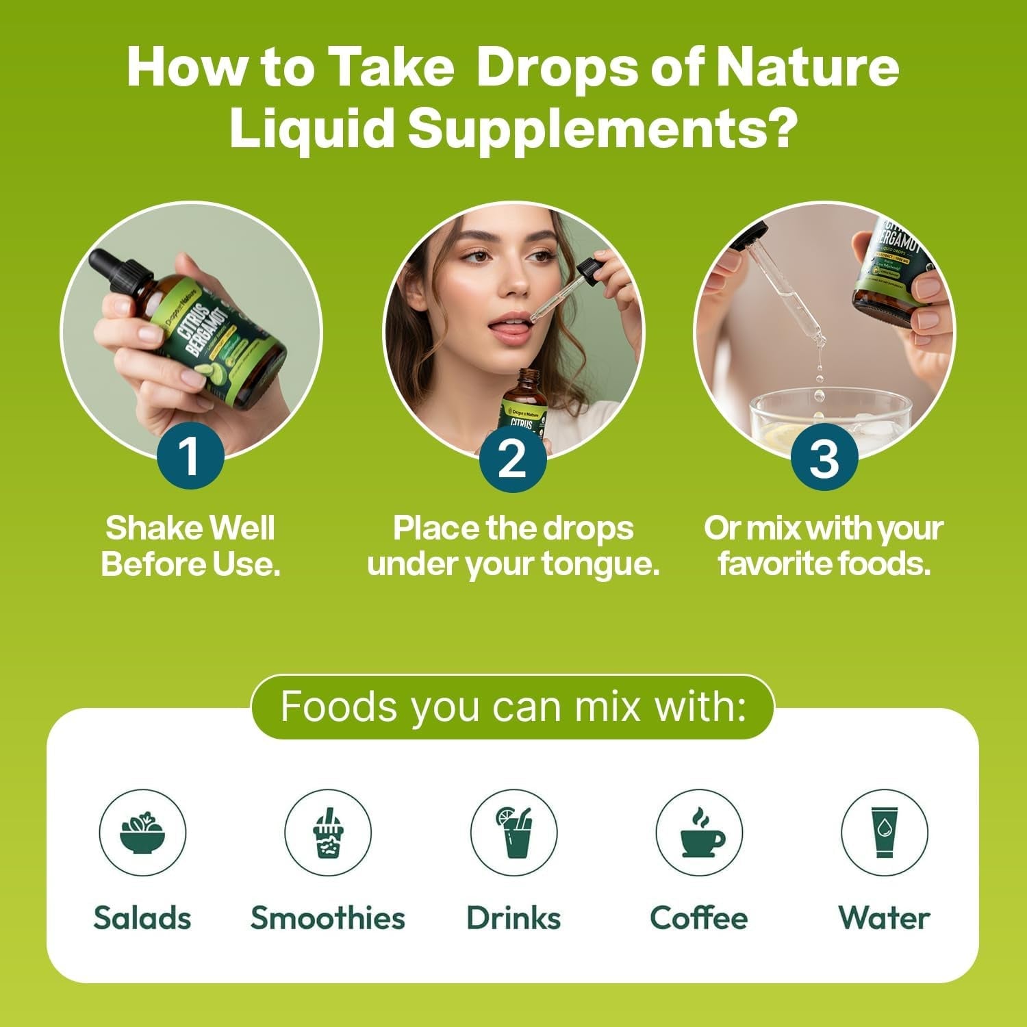 Citrus Bergamot Extract 25:1 Liquid Drops – Vegan, Gluten-Free – Comparable to Resveratrol and Berberine Supplement – 1000Mg Bergamot Supplement for Heart Wellness and Metabolic Support (Citrus,60Ml)