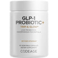 Codeage GLP-1 Probiotic+ - Live Probiotics Akkermansia, Clostridium, Bifidobacterium, Chicory Inulin Probiotic, Prebiotics & Postbiotics Supplement - 500 Million AFU, 3-Month Supply - 90 Capsules