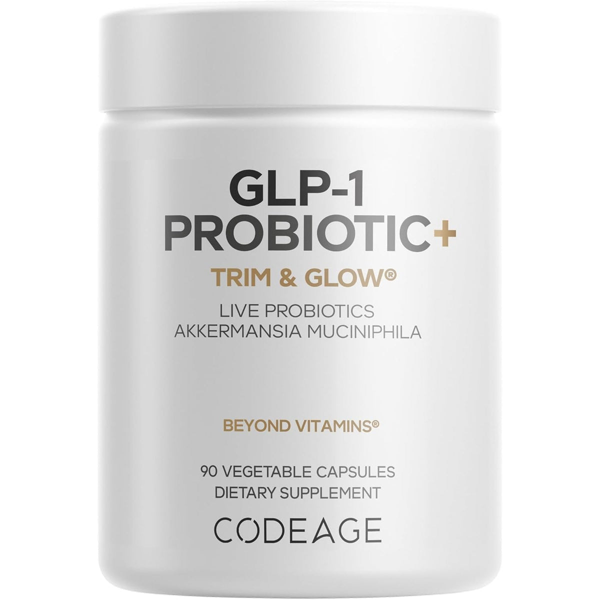 Codeage GLP-1 Probiotic+ - Live Probiotics Akkermansia, Clostridium, Bifidobacterium, Chicory Inulin Probiotic, Prebiotics & Postbiotics Supplement - 500 Million AFU, 3-Month Supply - 90 Capsules