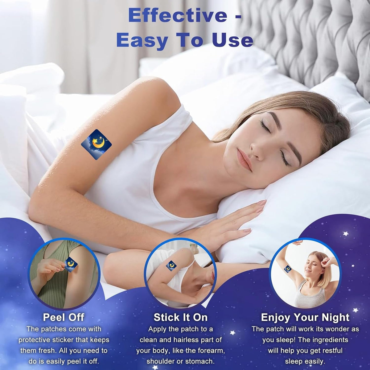 Sleep Patches for Adults Extra Strength, Sleep Patch with Melatonin & Valerian, All-Natural Deep Sleep Support Patches