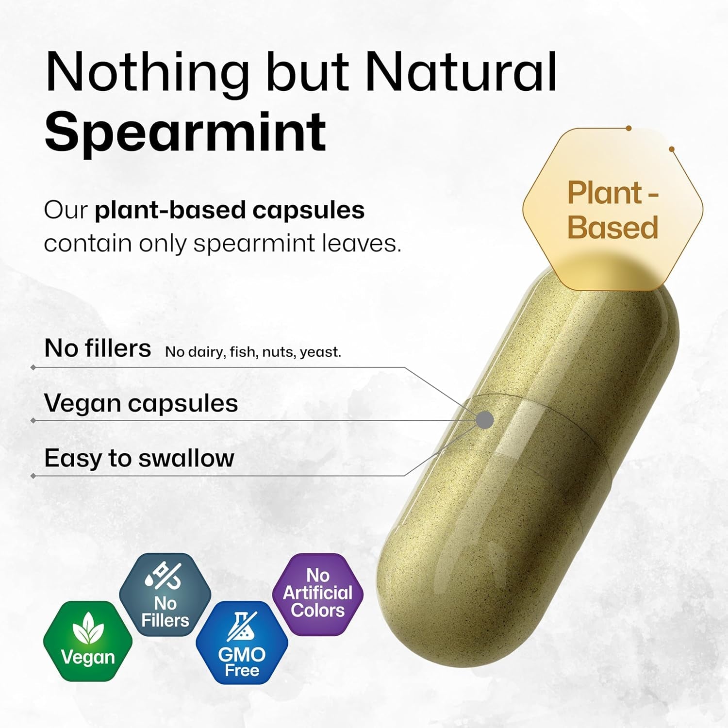 BIO KRAUTER® Spearmint Capsules for Skin Support - Vegan & Pure Spearmint Supplement 1000 Mg - Used for Women’S Wellness & Digestive Support - No Fillers, Non-Gmo - 50 Days of Supply, 100 Capsules