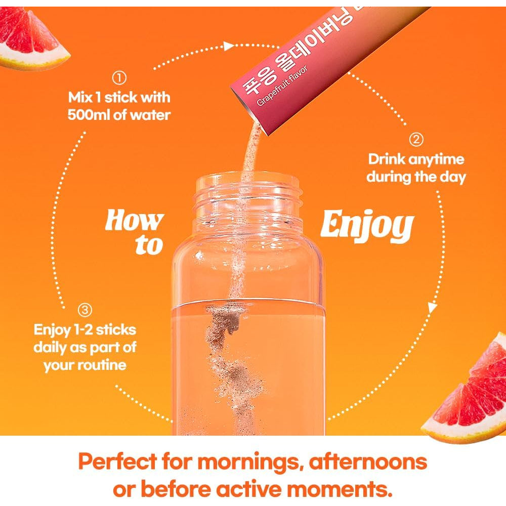 Dr.Blet All Day Burning Tea - Weight Management Support for Women, Garcinia Cambogia Extract, Korean Slimming Supplement, Grapefruit Flavored, Powder Drink Mix - 20 Pouches