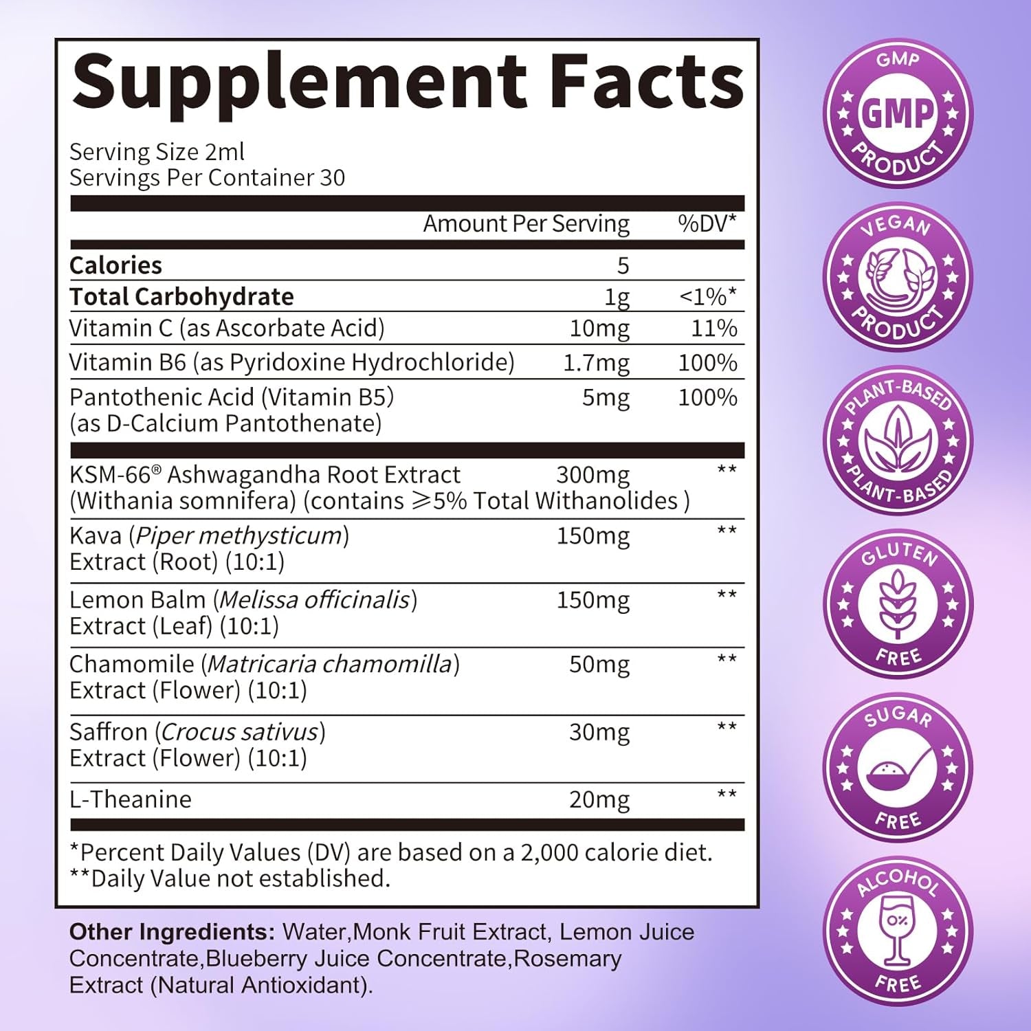 Cortisol Supplements for Women, Cortisol Reducer Manager Detox with KSM-66® Ashwagandha, Kava, Lemon Balm & Vitamin C B5 B6, Lower Cortisol, Hormone Harmony Liquid Drops, 2 FL.OZ, Blueberry Flavor