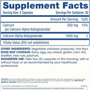 Prohealth, Ca AKG Supplement (Alpha Ketoglutarate) (1,000 Mg per 2 Capsule Serving, 60 Capsules). Supports Metabolic Function and Healthy Aging Processes.