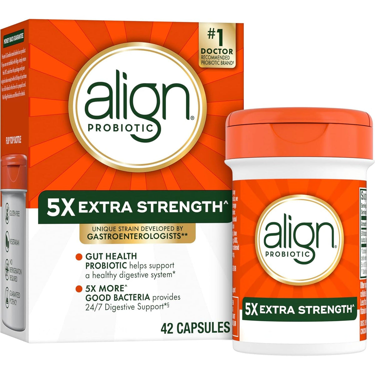 Align Probiotic, Extra Strength, Probiotics for Women and Men, Probiotics for Men, Probiotic Capsules Have 5X Cfus, 42 Capsules